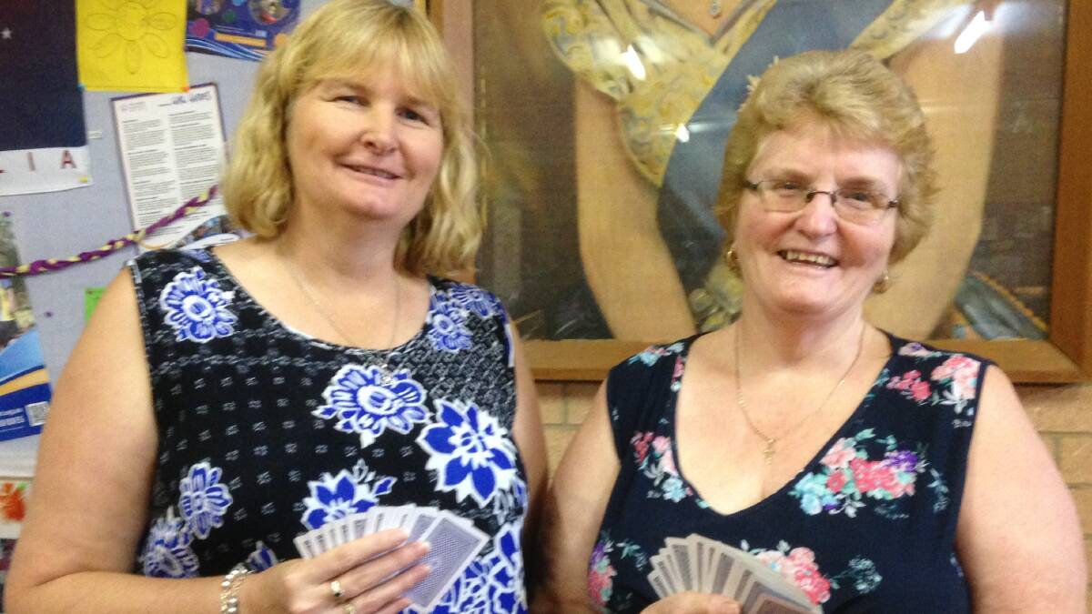 Bridging the Gap: Rebecca Knight who is on holiday from Dalby Qld, has been enjoying playing Bridge with her mother Jenny McAinsh. 