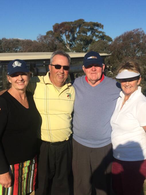 PLAYOFFS: Cheryl and Phil with Bill Kearney and Noela Hardman.