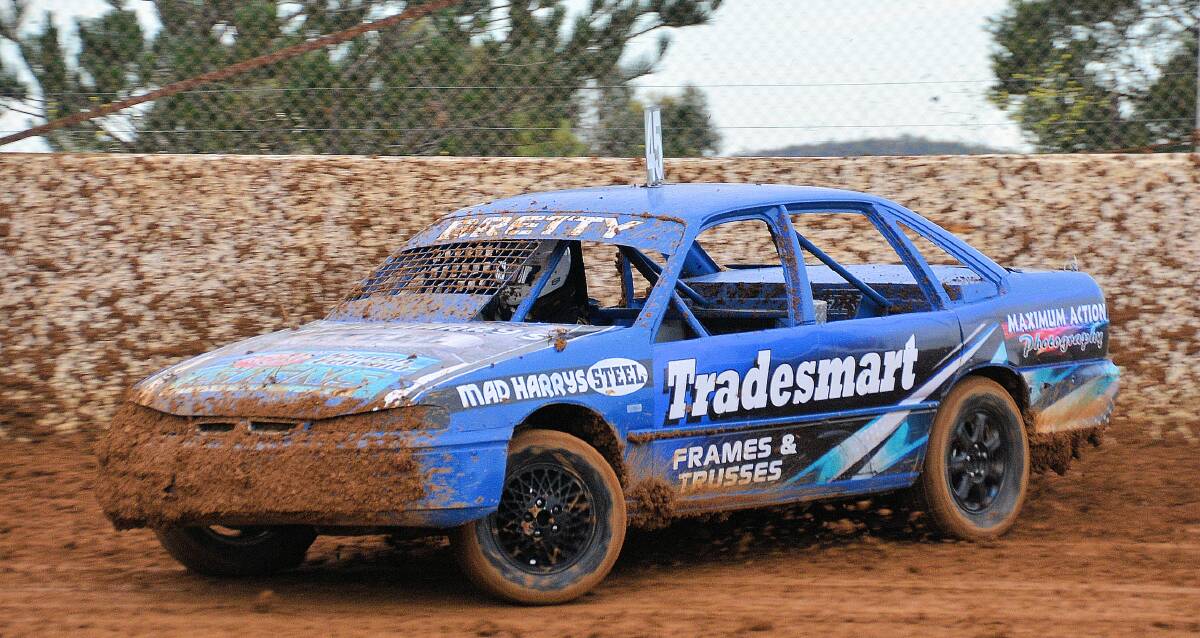 BURNING RUBBER: Young driver Brett Norman drove his way to victory at Wahgunyah Speedway.