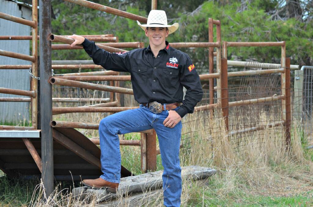BUCKING GREAT: Young's own Ben Thorp added another buckle to his collection last weekend at the Hay Rodeo. (DSC_0255) | Picture: Rebecca Hewson.