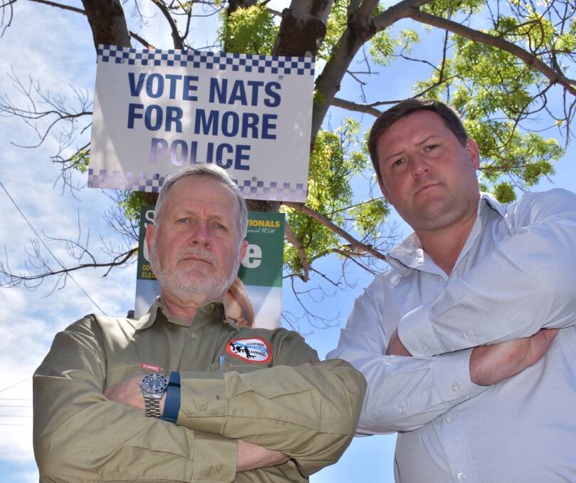 CHALLENGED: Shooters Fishers and Farmers Party MLC Robert Borsak and candidate Matthew Stadtmiller want answers on police mergers. Photo: Supplied.