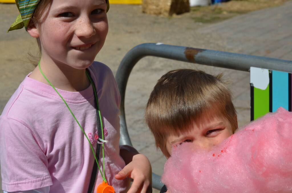 SUNSHINE AND FAIRY FLOSS: Kids from across the region had a blast at the Donges Supa IGA Kid's Fun Day on Saturday. Photo: Rebecca Hewson.