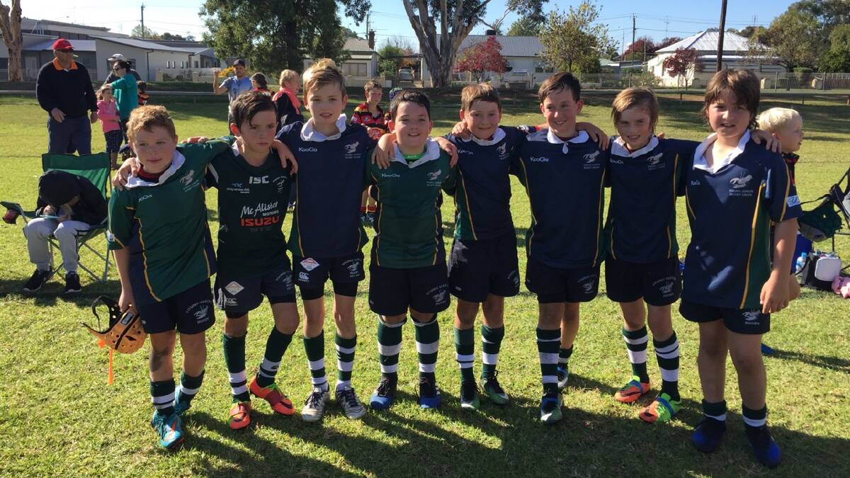 TEMORA GALA DAY: Some of the Under 10s Green side at the Temora Rugby Union Club Gala Day last weekend.