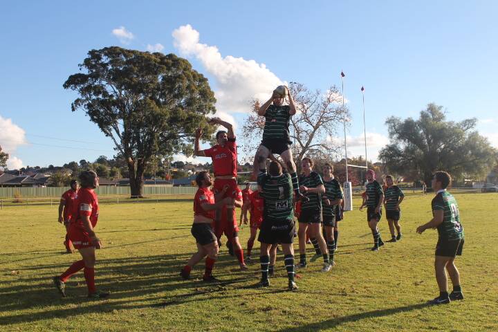 JUMP INTO IT: The Young Yabbies Rugby Union Club took its first win of the 2017 season against the Cooma Red Devils. Photo: Cec Finley.