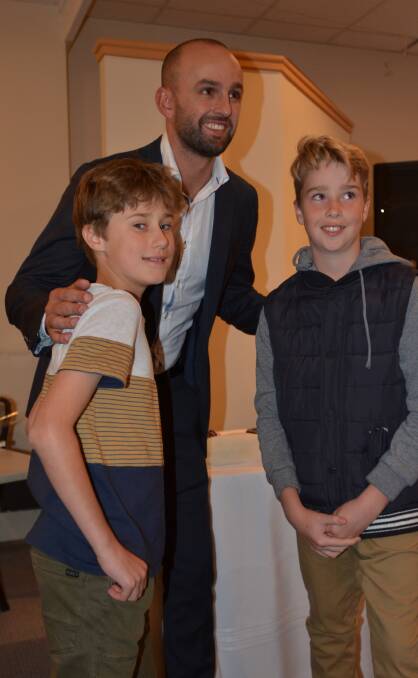 Nathan Lyon was very popular with the younger attendees of the dinner on Saturday night.