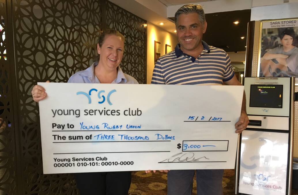 GAME OF THE GODS: Young Services Club have donated $3,000 to Young Yabbies Rugby Club. | Photo: Supplied