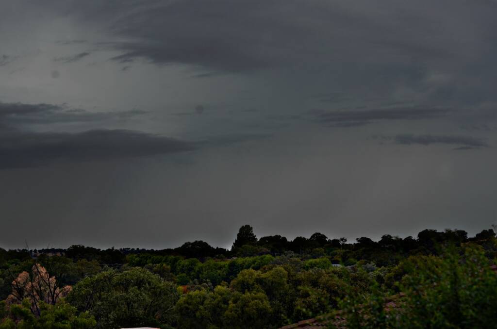 DARK AND STORMY: Young was issued with a severe thunderstorm warning on Wednesday that hit the town with heavy rain and flash flooding. Photo: Rebecca Hewson.