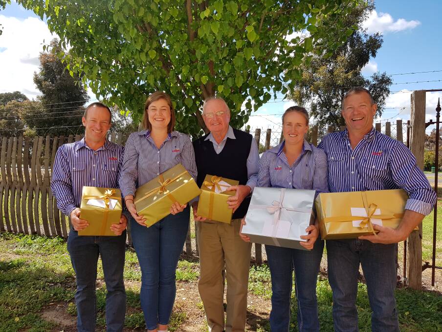 REWARDED: Rob Presser, Alex Murray, Peter Hines, Nicole Whittaker and  Michael Corbett from Kalyx from Young. Photo: Supplied.
