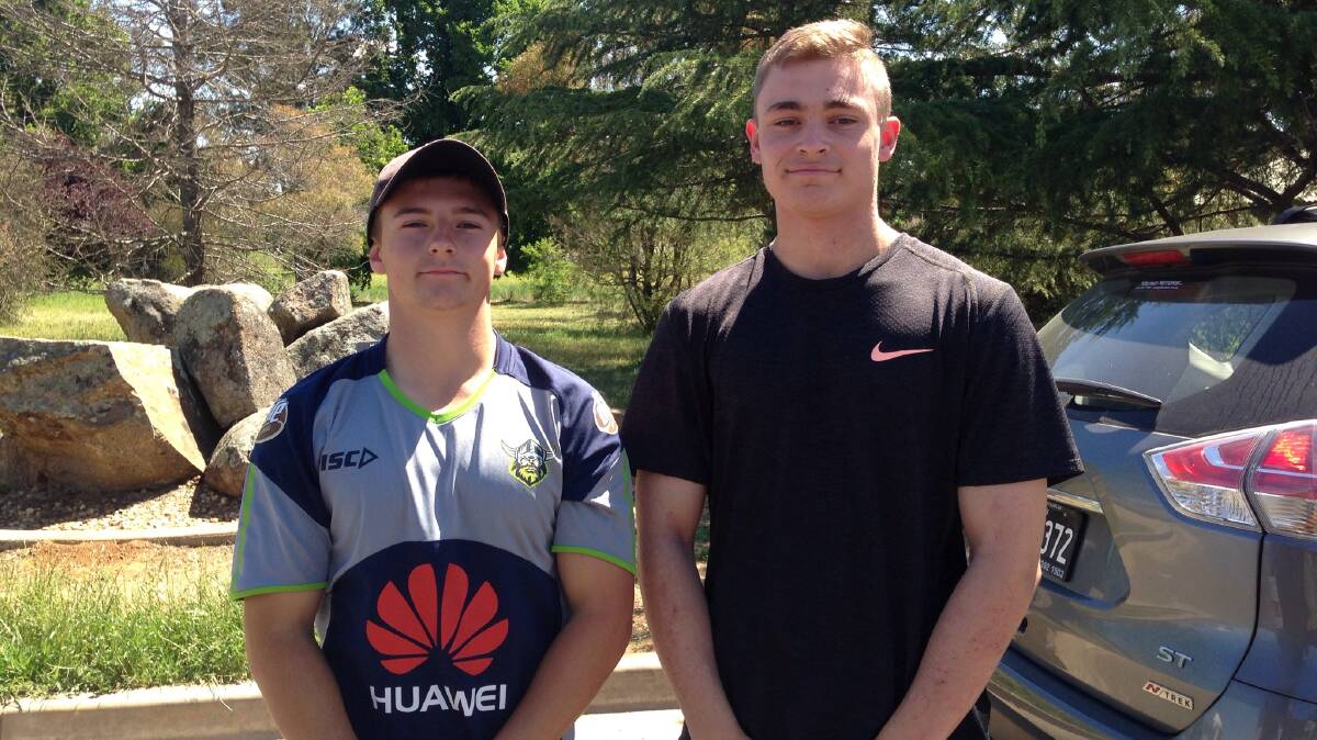Ethan and Harry in the Raiders Under 16s squad will have their first trial in December against Illawarrra.