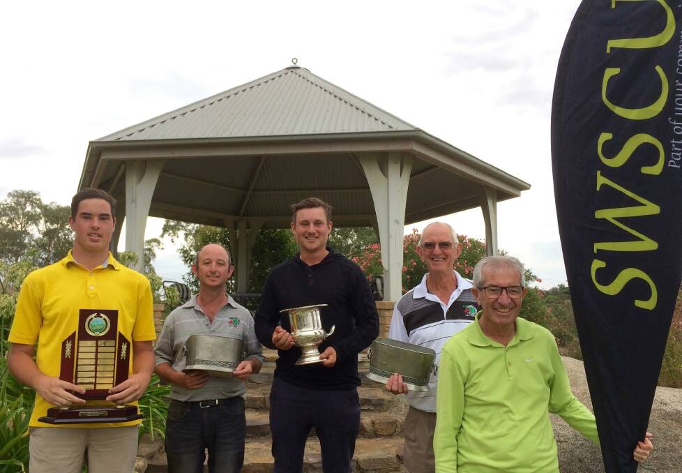 CHAMPIONS: South West Slopes 2017 Young Golf Club Men’s Championship winners, Bailey Scott-Miller, Paul Blizzard, Joel Shields and Geoff Connelly.