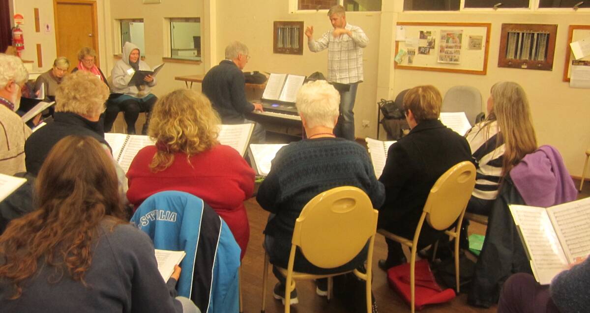 The Hilltops are alive with the sound of music: The Hilltops Choir hard at work during rehearsal recently. Picture: contributed.