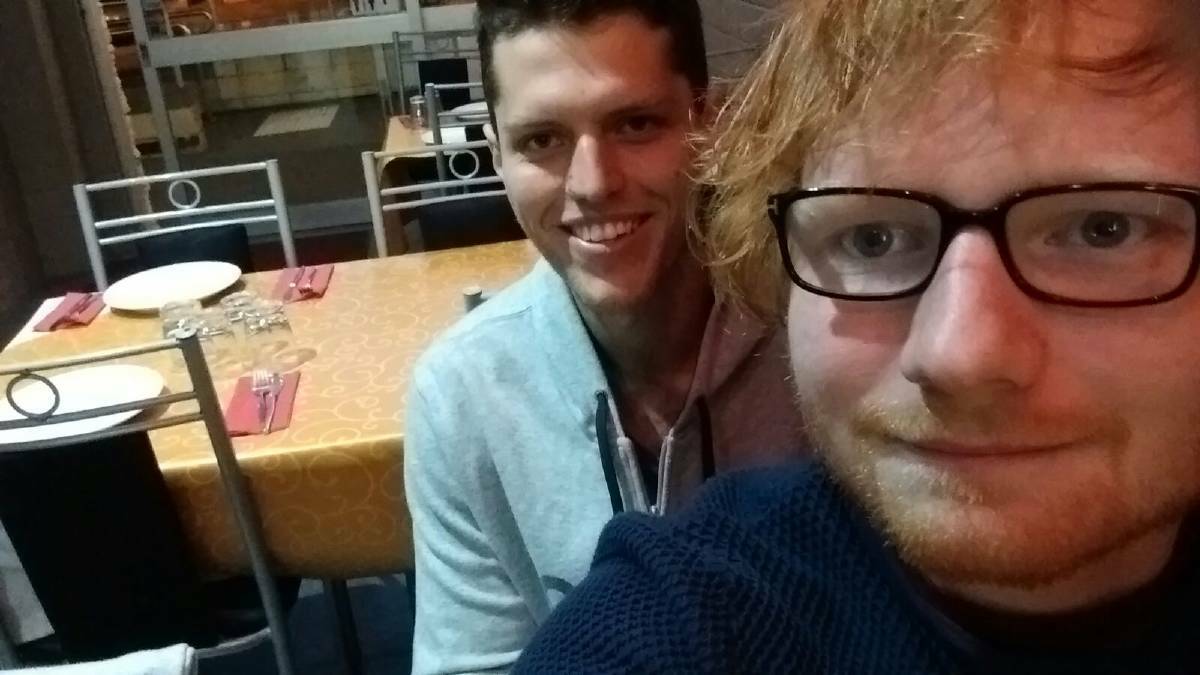 A lucky diner managed to get a selfie with Ed Sheeran at Laurieton's Bollywood in May. Maybe he'll head back?