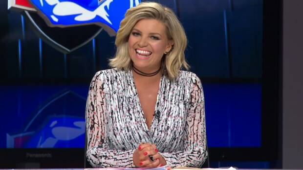 Rebecca Maddern was a hit with Footy Show viewers in her first appearance on the program.

