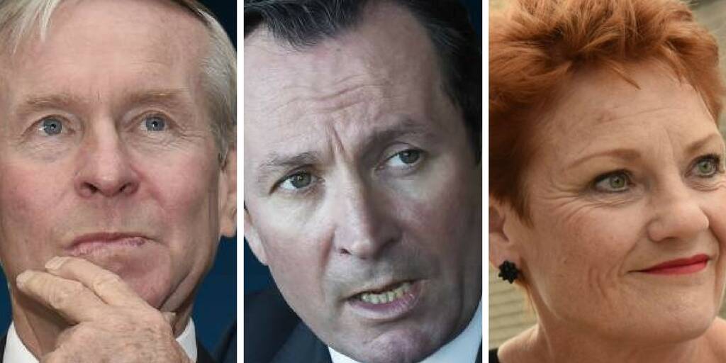 POLITICAL PLAYERS: Colin Barnett, Mark McGowan and Pauline Hanson.