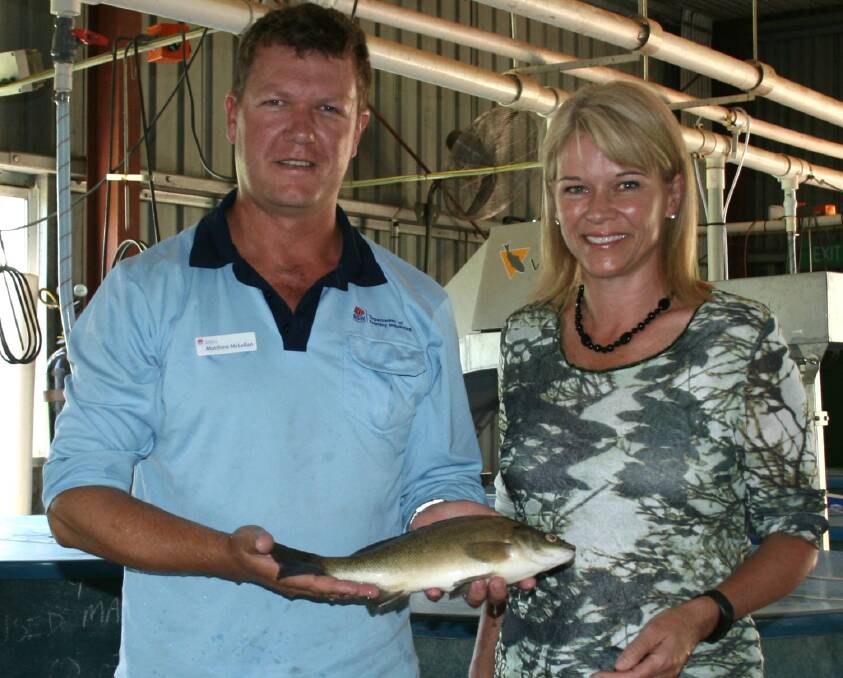 Hon. Katrina Hodgkinson with Matthew McLellan (DPI) at the Narrandera Fishery