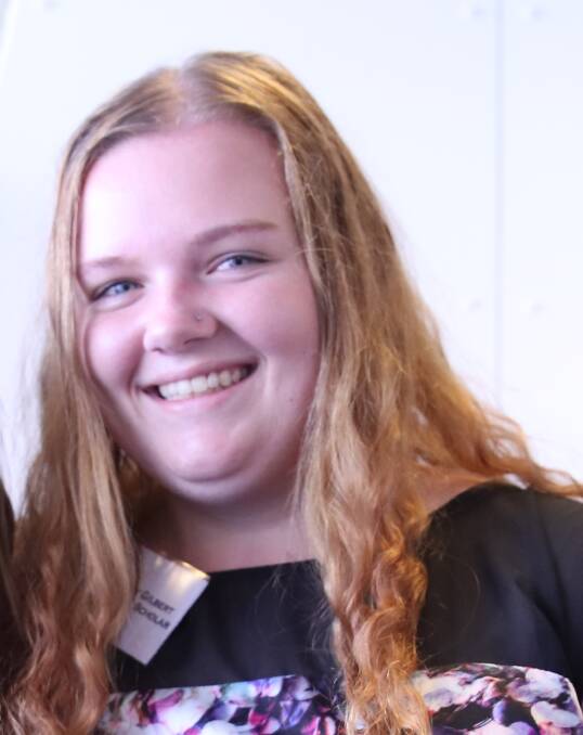 Young's Kimberley Gilbert has been awarded a RAFS scholarship to help with the cost of studying to be a teacher at Charles Sturt University.