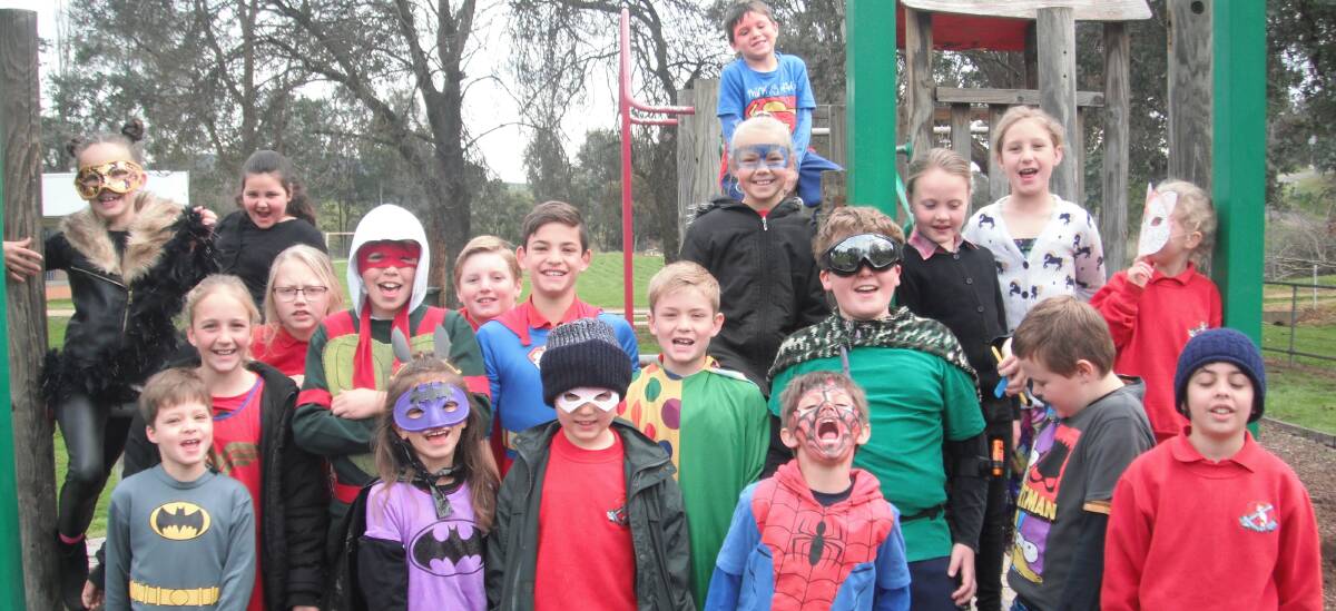 SUPER: Students at Murringo School dressed as their favourite superheroes to help raise money for Muscular Dystrophy Australia.