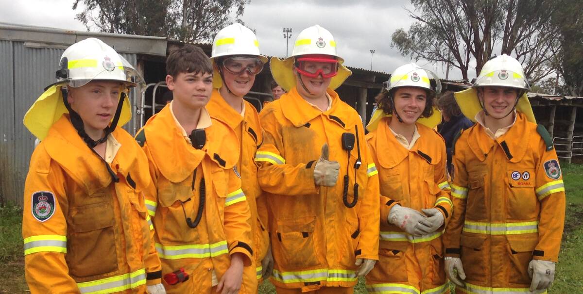 TITLE HOLDERS: Fire cadets Jack Grant, Nick Summerfield, Reid Noyes, Charlie Butt, Lucas Green and Jarrod Livolsi travelled to Narrabri for the state championships.