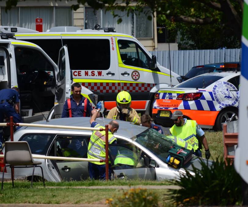ACCIDENT: A car and bus collided at a Wombat Street intersection on Wednesday morning. 