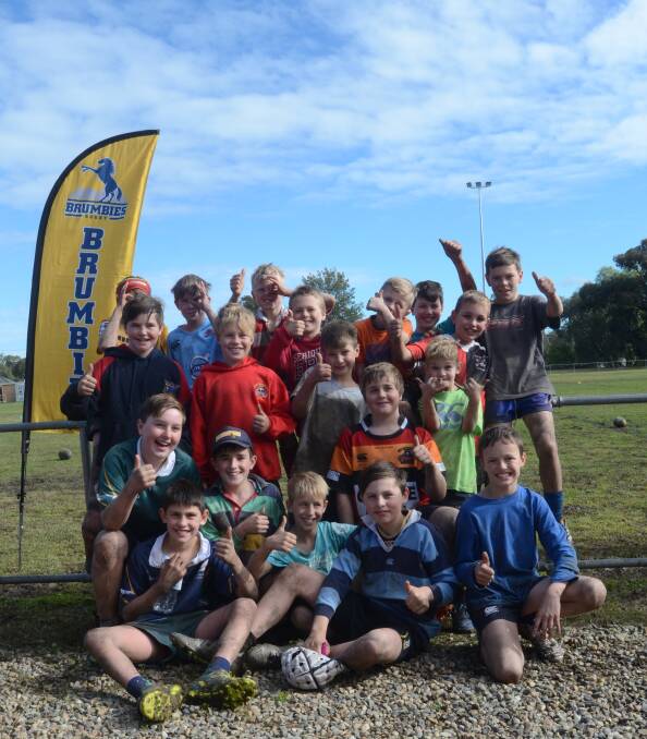 FUN: These rugby enthusiasts were treated to an action-packed day on Thursday when they attended the Brumbies clinic held at Hall Bros Oval, Young.
