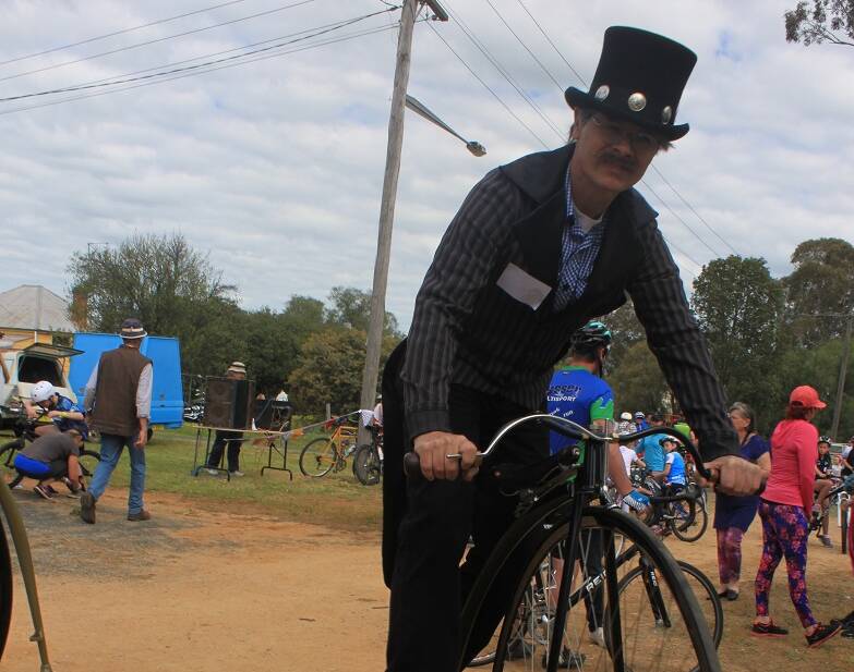 ANTIQUE: Penny Farthing cyclist, John Kitchens of Bathurst took part in the event in 2015.
