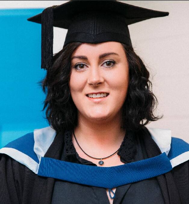 Bright spark: Former Hennessy Catholic College student Laura Ferguson graduated from her second degree a Masters of Occupational Therapy.