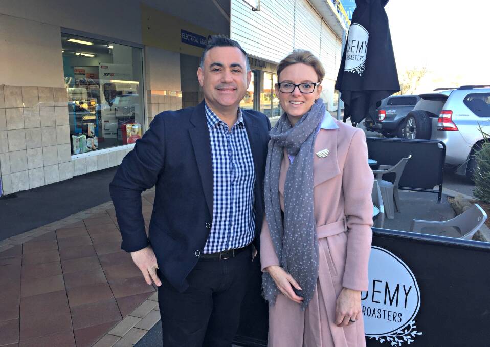 Ears on: Deputy Premier and Minister for Regional NSW John Barilaro and National party candidate for Cootamundra Steph Cooke will be at the Forum. Picture: Craig Thomson.