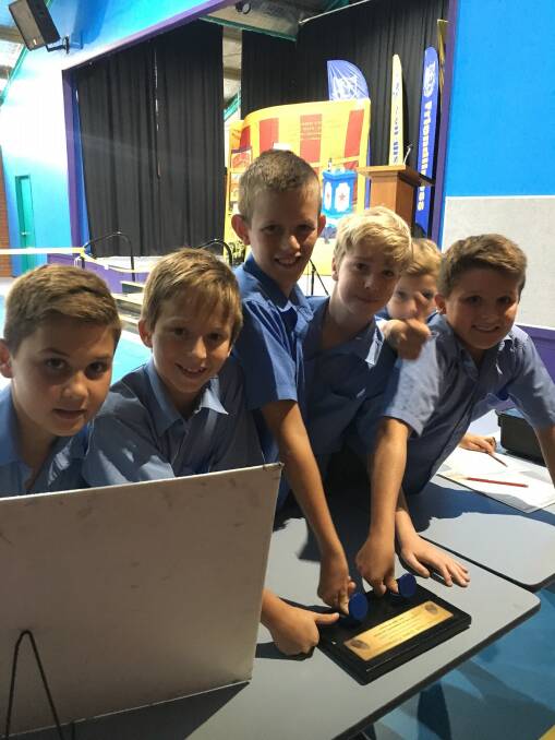 Gotcha!: St Mary's students ready to compare fingerprints. Picture: Supplied.
