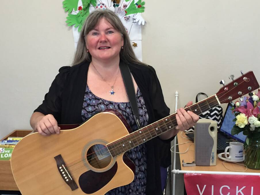 Library gig: Local performer Vicki Walsh played a low-key acoustic show at the Young Library last Friday. Picture: Craig Thomson.
