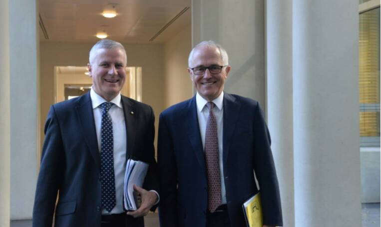 Partners: Riverina MP Michael McCormack could be Deputy to Prime Minister Malcolm Turnbull after Monday's National Party room meeting.