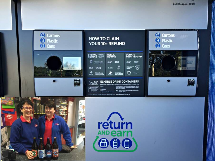 Scheme stoush: Donges IGA Manager Wendy Silk (bottom left pictured with bottle shop Manager Margaret McGrath) is angry over the location of the return and earn vending machine. Picture: Craig Thomson