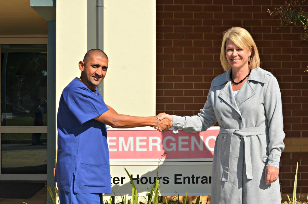 Congratulations: Dr Chetan Valabjee and Katrina Hodgkinson have secured a Safe Assessment Room at the Hospital. Picture: Craig Thomson.