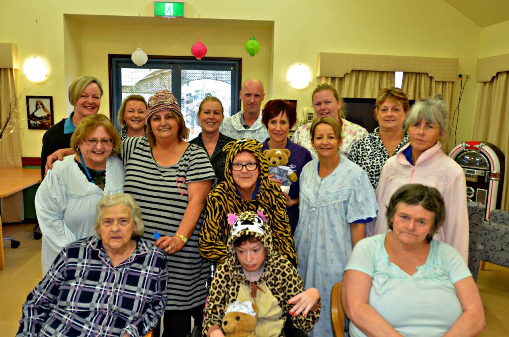 PJ FUN: Staff and residents at Mercy Place Mount St Joseph's dressed in their best pyjamas last week. Picture: Craig Thomson.