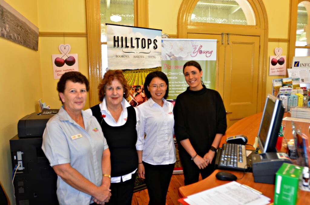 Visitor Information Centre staff Left to Right Maree Lamb, Wendy Bauer, Audrey Liu and Isabella Grazian.