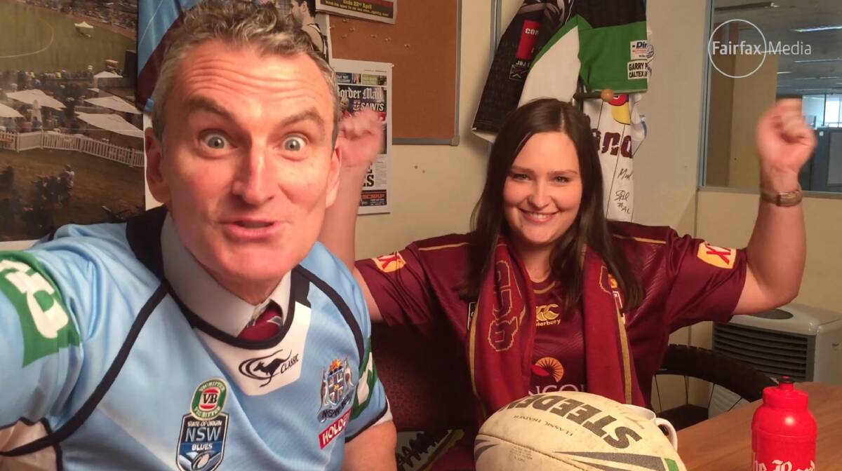Maroons tragic Ellen Ebsary says Victorians should get behind Queensland but Blues diehard Andrew Moir says not on your life. 