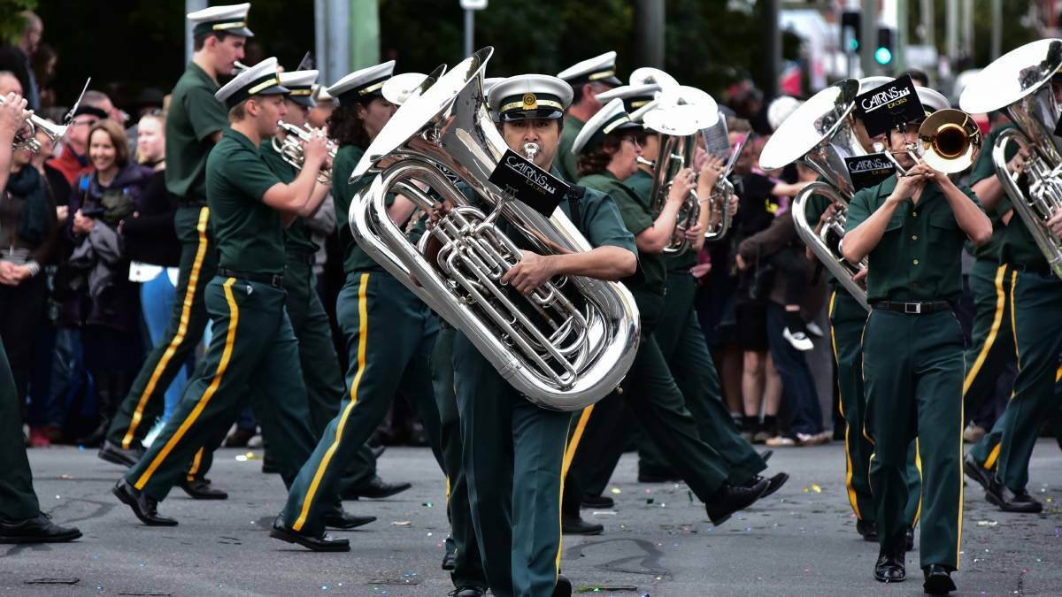 More than 40 bands performed on the streets of Launceston on Saturday morning as part of the 2017 Australian National Band Championships, which is being held over the Easter weekend. 