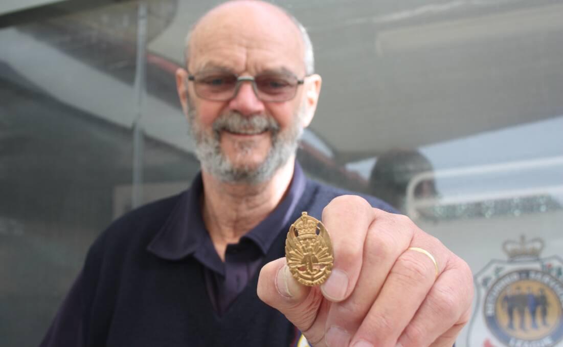 LOST BADGE: Wagga RSL sub-branch secretary Ken May with the lost general service badge. Picture: Ken Grimson