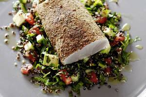 Kingfish with tabbouleh. Photo: Supplied