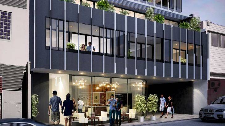 Bay Central Apartments: An artist's impression of the four-storey boutique complex in the heart of the Neutral Bay shopping and dining precinct. Photo: Supplied