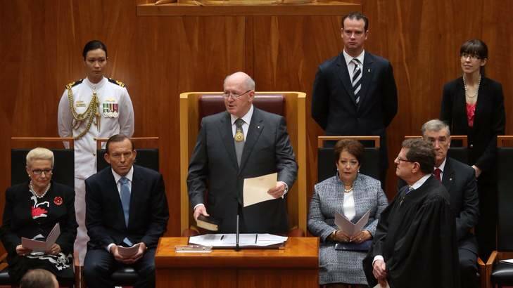 Sir Peter Cosgrove is sworn in as Australia's new Governor-General. Photo: Andrew Meares