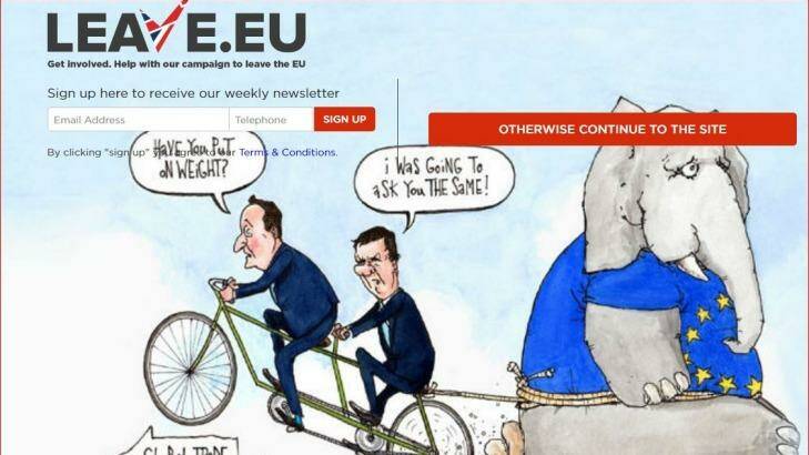 Leave.eu's website.