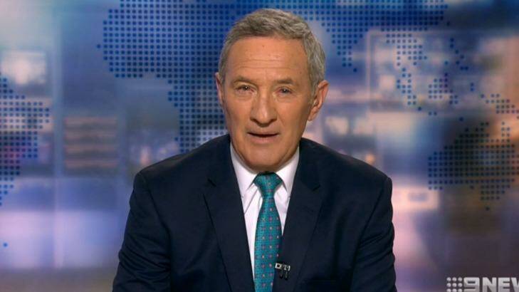 Ever the seasoned professional, Ken Sutcliffe almost didn't miss a beat when announcing his retirement on <i>Nine News</i>. Photo: Nine News