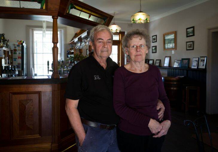 Garry Fairley, chef and baker, and Suesann Long, publican, at The Walcha Road Hotel, which lies in Barnaby Joyce's electorate of New England in NSW. 16th August 2017 Photo: Janie Barrett