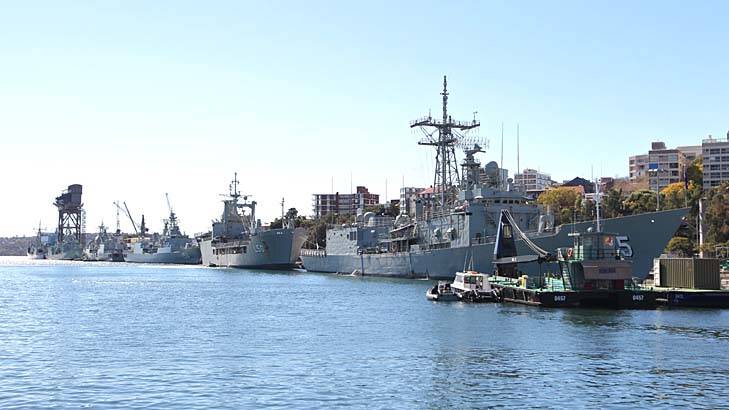 Premium spot: Australian Navy ships at Garden Island. Photo: Simon Alekna