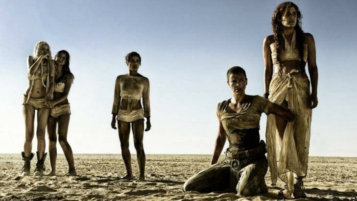 Warrior: Charlize Theron (second from right) in <i>Mad Max: Fury Road.</i>