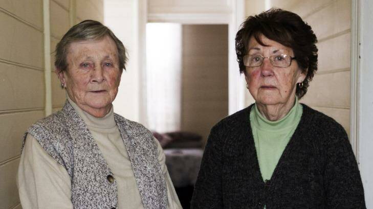 Dungog residents Dot Handley, 75  and Lynette Dickson, 75  have been sharing a boarding house since their homes were destroyed. Photo: Ella Rubeli