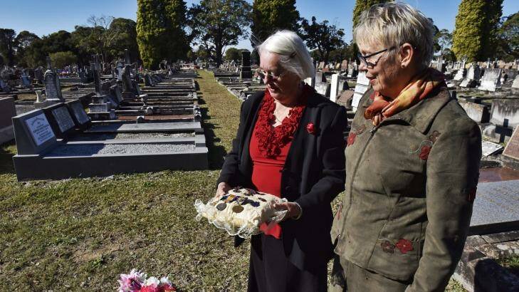 Jennifer Furness and sister Lyndell Ford (scarf) are the great-nieces of the decorated WWI nurse Alice Cashin.
 Photo: Nick Moir