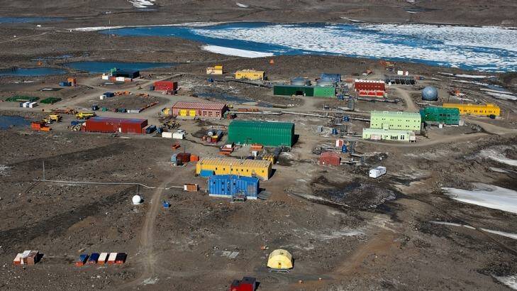 The Davis Station in Antarctica, about 90 nautical miles from the site where a helicopter pilot fell down a crevasse. Photo: David Barringhaus