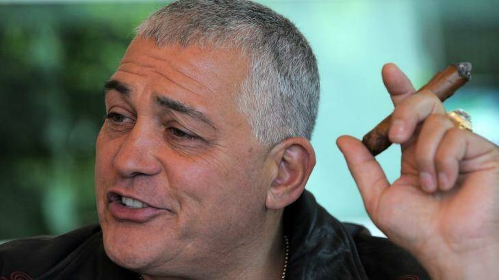 Author and underworld figure Mick Gatto admits his reputation is an aid to business. Photo: Graham Tidy GGT
