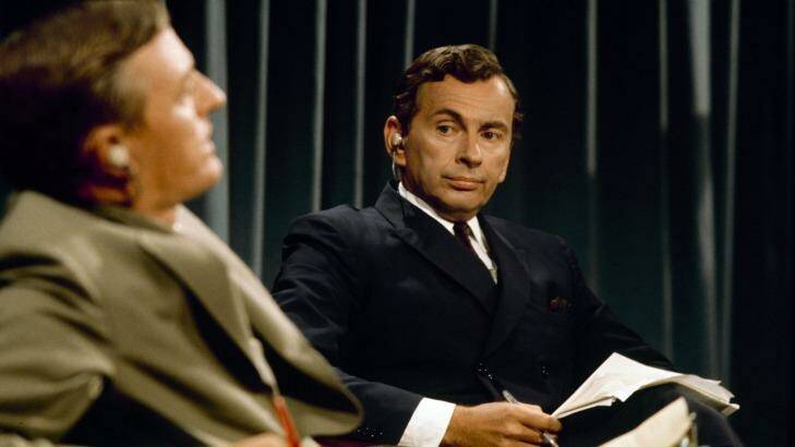 William Buckley and Gore Vidal in <i>Best of Enemies</i>. Photo: ABC Photo Archives